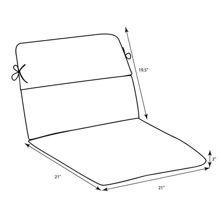 August Grove® Outdoor 5'' Dining Chair Back Cushion Wayfair